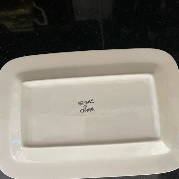 Snowmen Serving Tray Art Pottery By Artables Canada Holiday Tray, snowmen Decor - Picture 7 of 8